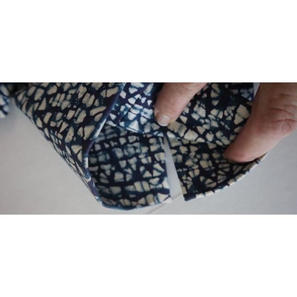 Tory Burch 11152205 Women's Sz L Blue Tribal Print Ponte Ankle Pants $250 - Picture 10 of 13